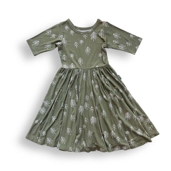 Millie + roo MID SLEEVE TWIRL- Trees green size 9/10 NWT in packaging - Picture 5 of 10